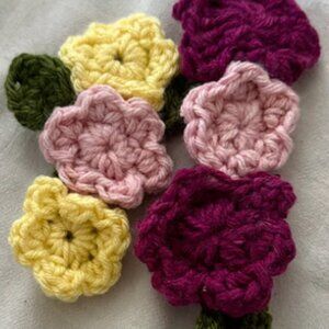 New Gift Handmade Crochet Flower Bookmark set of 2 | Layered Flowers